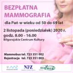 Bezpłatna mammografia - 2 listopada 2020